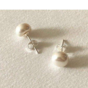 Artificial Baroque Pearl Stud Earrings With 925 Sterling Silver Earring Post Irregular Artificial Pearl Minimalist Jewelry Women