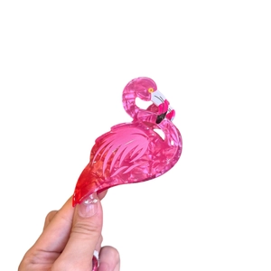 Pink flamingo hair claw clip in acetate finish for elegant high ponytail hairstyles