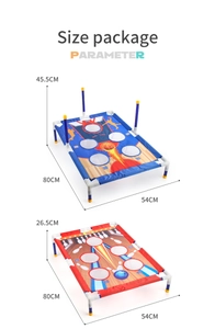 Detailed dimensions of basketball and bowling themed indoor outdoor tossing game boards