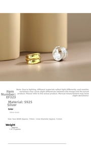 Detail view of irregular textured S925 silver ear cuffs in gold and silver finishes