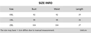 Detailed size chart for plus size hollow crop top showing bust and length measurements