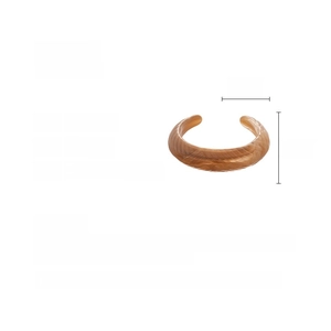 Detail specifications of acrylic open cuff with brown marble texture, 25.3g weight