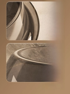 Close-up detail of thickened rim and wear-resistant anti-slip base of luxury washbasin