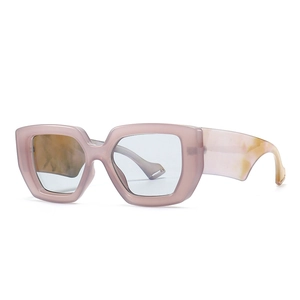 Retro Oversized Square Sunglasses For Women Men PC Frame UV400 Protection Fashion Marble Texture Temple Wide Leg Eyewear