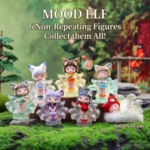 Mystery Figurines Resin Mythical Nine-Tailed Fox Desktop Ornaments Chinese Style Decor Toy Gift Cute Collectible