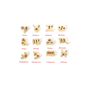 Lot de 12 pendentifs signes du zodiaque en acier inoxydable doré pour breloques de collier