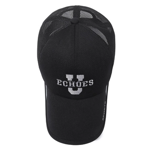 Men's breathable black baseball cap with mesh back and embroidered ECHOES logo
