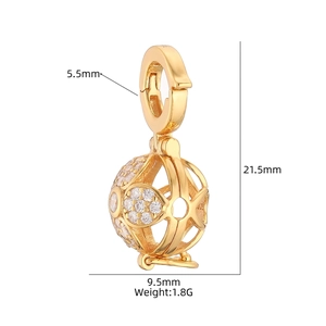 S925 sterling silver hollow star sphere pendant with sparkling cubic zirconia stones
