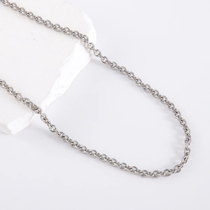 Polished silver stainless steel cross chain necklace for DIY jewelry making accessories