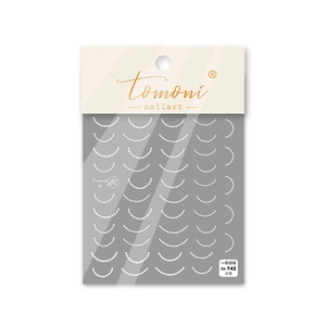 5D embossed nail art stickers with white pearl designs and adhesive backing in 742 style