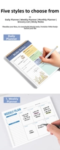 Detail view of A5 spiral daily planner pages showing hourly timeline and task list layout