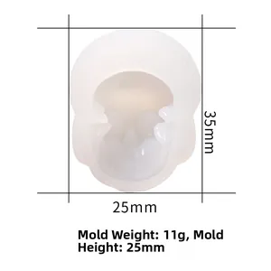 Größentabelle für Totenkopf-Silikonform mit 25 mm Breite und 11 g Gewicht für DIY-Harzhandwerk