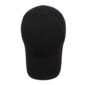 Gorra de béisbol clásica negra para hombre con detalle de logo SPORT bordado fino