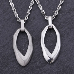 Irregular Geometric Water Drop Pendant Titanium Steel Minimalist Retro Polished Matte Jewelry Accessory