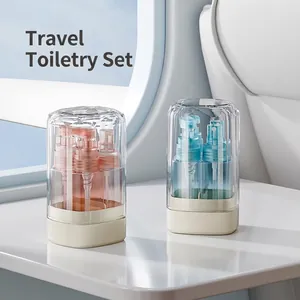 Travel Dispenser Bottles Plastic Portable Leak Proof Spray Pump For Lotion Toner Skincare Toiletries Compact Refillable Containers