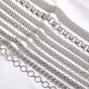 Polished stainless steel DIY jewelry chains in various styles and link patterns