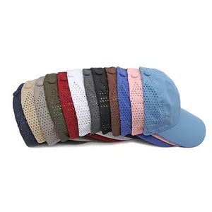 Casquette de baseball respirante pour hommes avec trous laser en 12 coloris variés