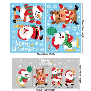 Detail view of Merry Christmas wall decals showing layout dimensions and festive patterns