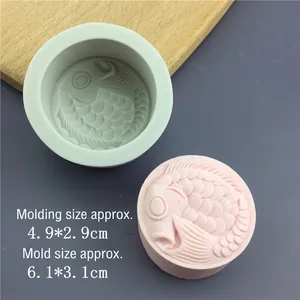 Silicone mold dimensions showing fish pattern details for handmade soap and wax crafts