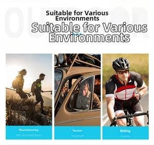 Versatile hiking backpack shown in climbing, traveling, and cycling outdoor scenarios