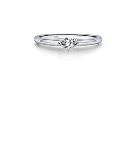 Detail of S925 sterling silver ring featuring a marquise cut cubic zirconia stone