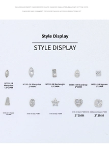 Assorted silver 5A mini nail rhinestones in heart, star, and marquise shapes for art