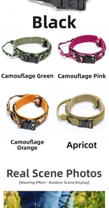Tactical dog collar detail showing quick-release metal buckle and heavy-duty handle design