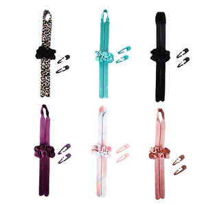 Heatless hair curler set in velvet with six color options for wave styling
