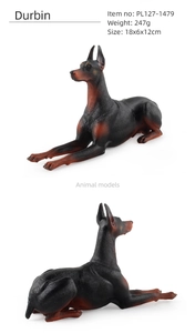 Detailed side and back view of a realistic Doberman Pinscher model with fine muscle texture