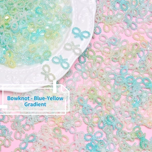 Blue-yellow gradient pearl texture bowknot DIY accessories for crafts and jewelry