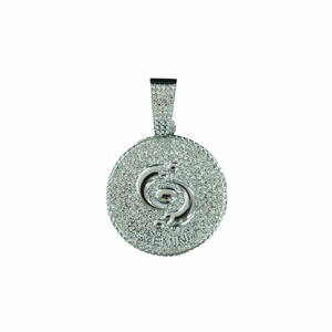Collana con ciondolo Gemelli in argento con pietre luccicanti e catena da 5 mm