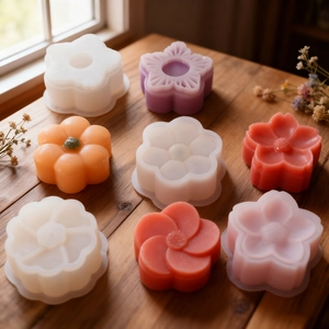 3D flower silicone mold for candle making and DIY resin floral cake decorations