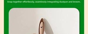 Close-up of snap-on locking design for easy mini broom and dustpan storage