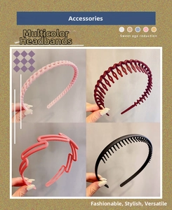Sweet age reduction style frosted hairbands with zigzag teeth and woven textures