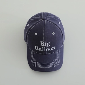 Dark blue cotton baseball cap with Big Balloon embroidery and breathable eyelets