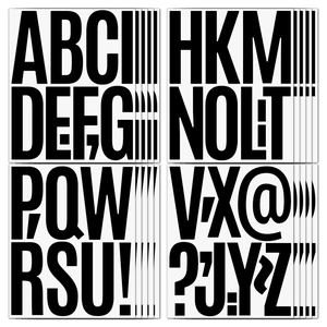Stack of black 5-inch adhesive vinyl letters and symbols for mailbox and wall decor