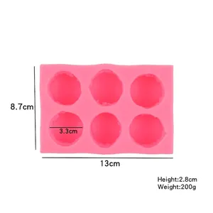 Silikonform für 6 Makronen in 3D-Optik, 13x8,7x2,8cm, für Backen und DIY-Handwerksprojekte