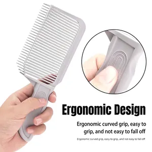 Peigne de barbier ergonomique à dents larges avec poignée antidérapante pour le coiffage