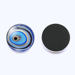 Magneti da frigo malocchio turco in vetro blu con supporto magnetico nero decorativo