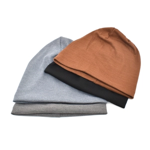 Multi-color waffle knit beanies for women in grey, black and brown for autumn and winter