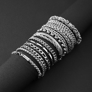 Stainless Steel Chain Bracelet For Men Durable Cuban Figaro Rope Link Jewelry With Lobster Clasp Unisex Fashion Accessory