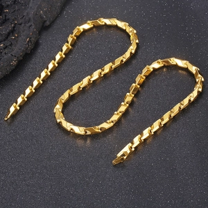Collier pour homme en acier inoxydable doré à motifs géométriques et chaîne hip-hop