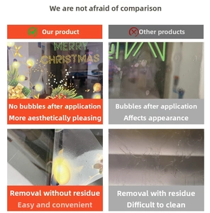 Stickers Noël pour vitre sans bulles, faciles à retirer et sans résidus sur le verre
