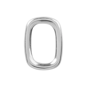 Close-up of polished silver 304 stainless steel hollow square pendant accessory