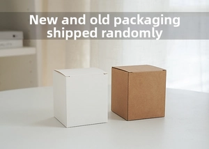 Minimalist square gift boxes in matte white and brown kraft paper for scented candles