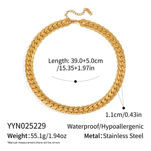 Detailed technical spec view of a gold braided heart link necklace with size and weight info