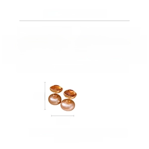Detailed size chart showing 2cm x 1.5cm dimensions and materials for pearl earrings