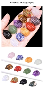 Miniature hand-grenade shaped gemstone carvings in various natural crystals and colorful stones