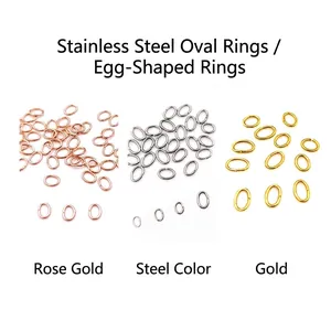 Oval Jump Rings Stainless Steel Gold Plated Jewelry Connectors For Necklace Bracelet DIY Making Findings