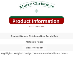 Christmas bow tie candy box dimensions 4x6x10cm made of premium paper material